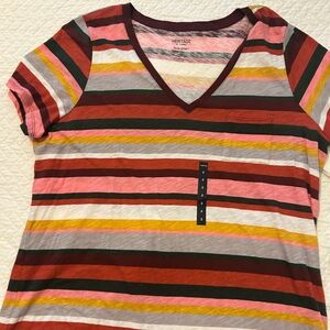 NWT Torrid Multicolor Striped Slub Jersey Top in size 2